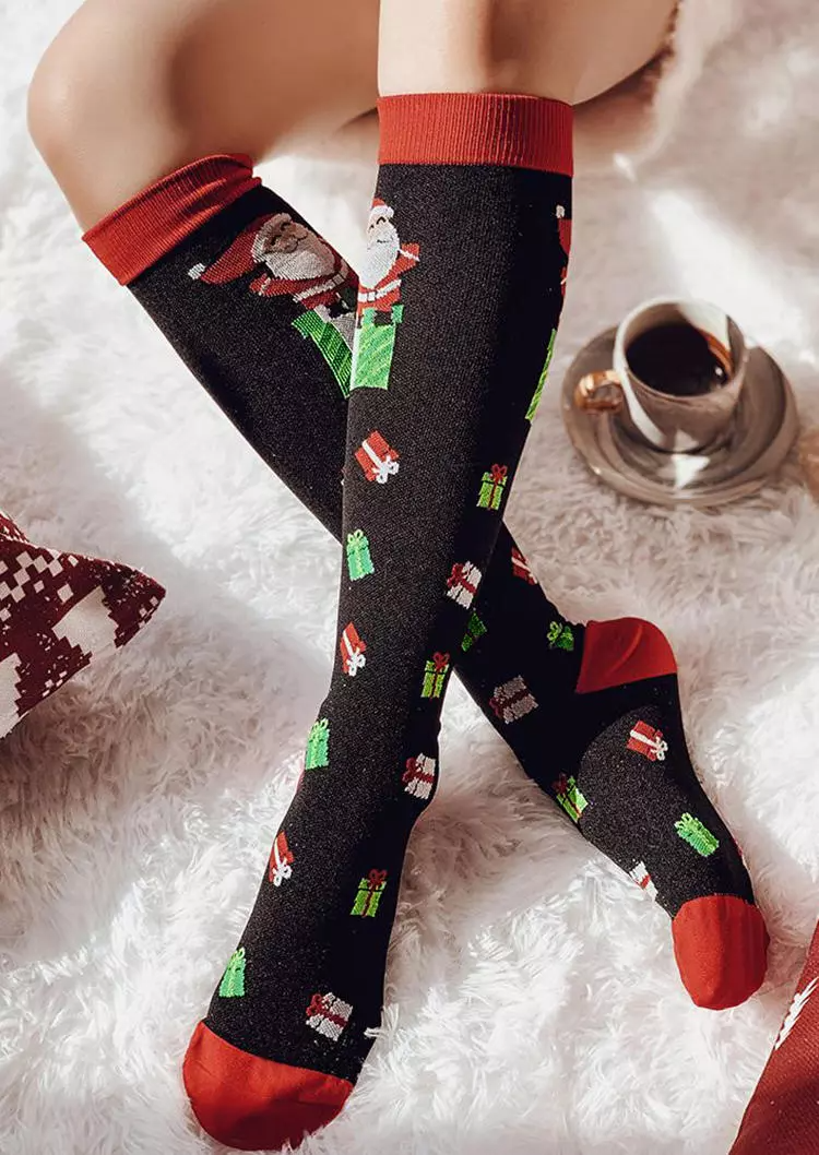 Christmas Santa Claus Warm Knee-High Socks