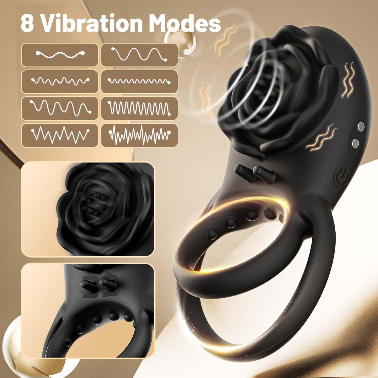 Rose Cock Ring - Vibrating & Clitoral Toy