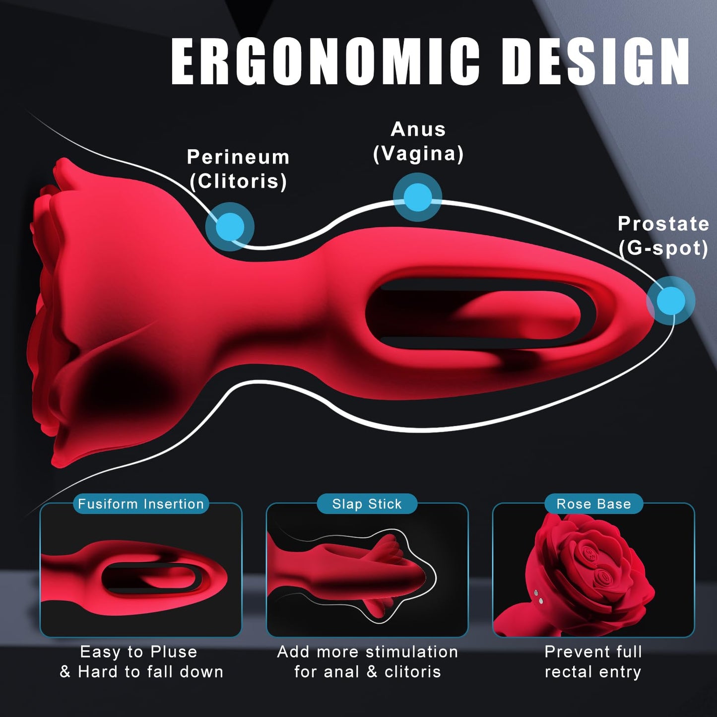 Rosebud Anal Vibrator - Flapping & Remote Controlled