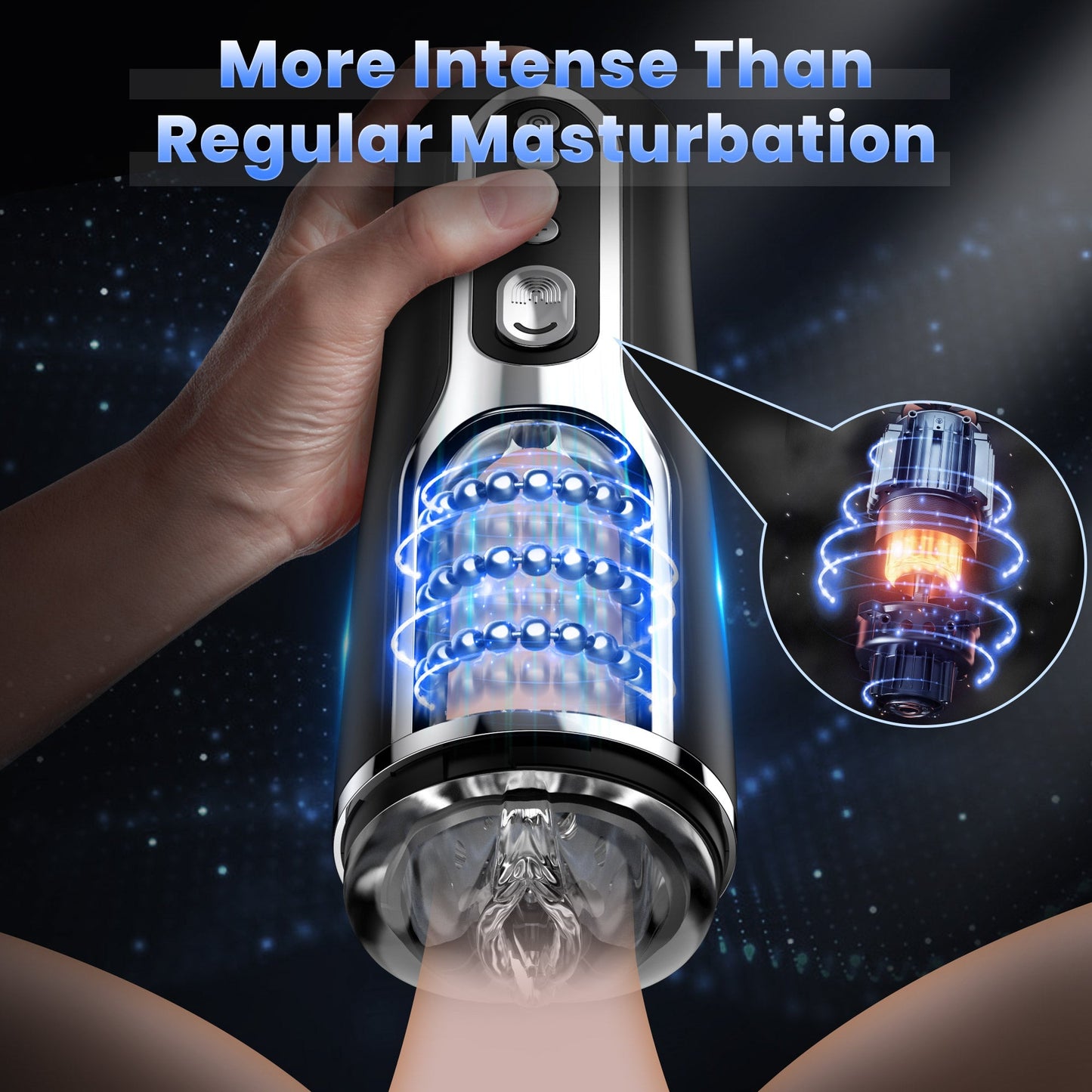 Auto Beads Male Masturbator - Massaging & Thrusting