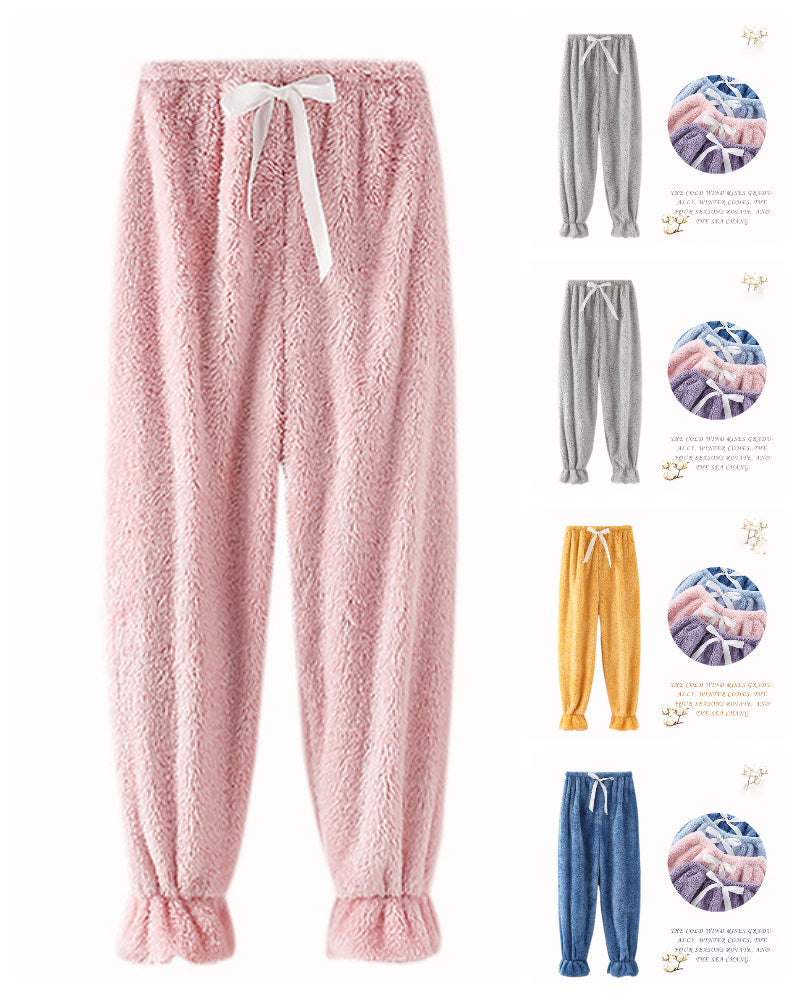 Autumn And Winter Flannel Plus Velvet Plus Size Trousers Pajamas Home Pants