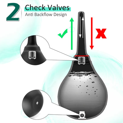 Anal Douche Enema Bulb - Soft Nozzle & Black Silicone