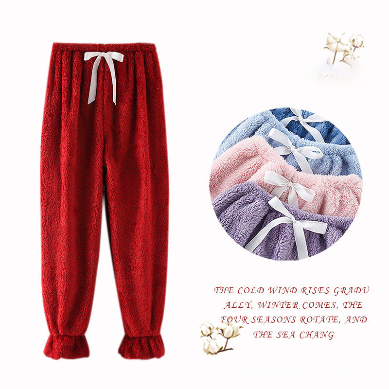 Autumn And Winter Flannel Plus Velvet Plus Size Trousers Pajamas Home Pants