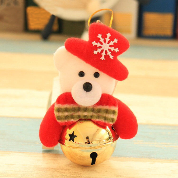 Christmas tree pendant, old man doll holding bell, Christmas decoration