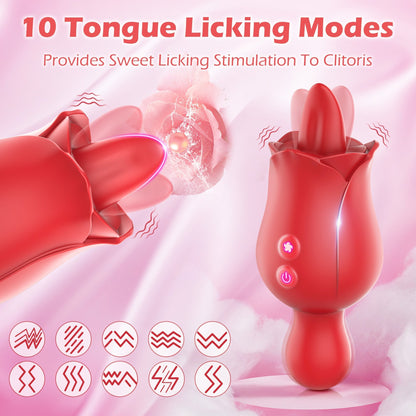 Rose Tongue Licking Vibrator - 10 Vibrations