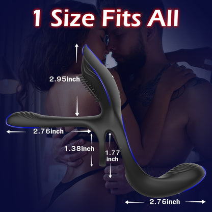 Tri Motored Penis Cock Ring - Vibrating & Coupled