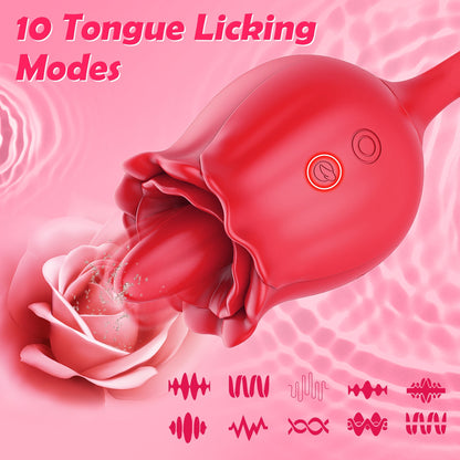 Rose Thrusting Vibrator - Vibrating & Licking