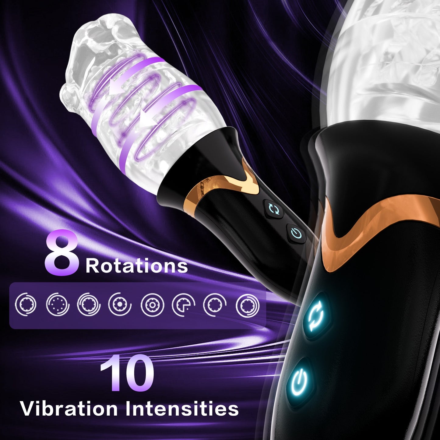 Auto Spinning Male Masturbator - Vibration & Soft Silicone