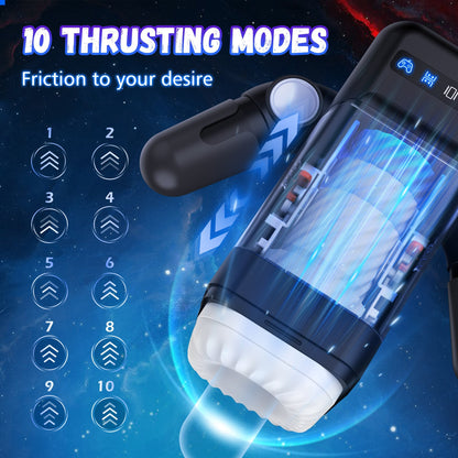 Auto Heating & Thrusting Male Masturbator - Vibration & Flexible Arms