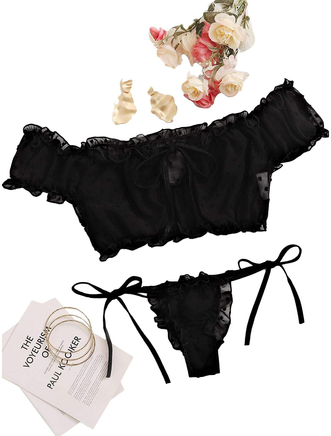 Women's Sexy Bodies Lingerie Set Dot Sexy Uniforms Romantic See