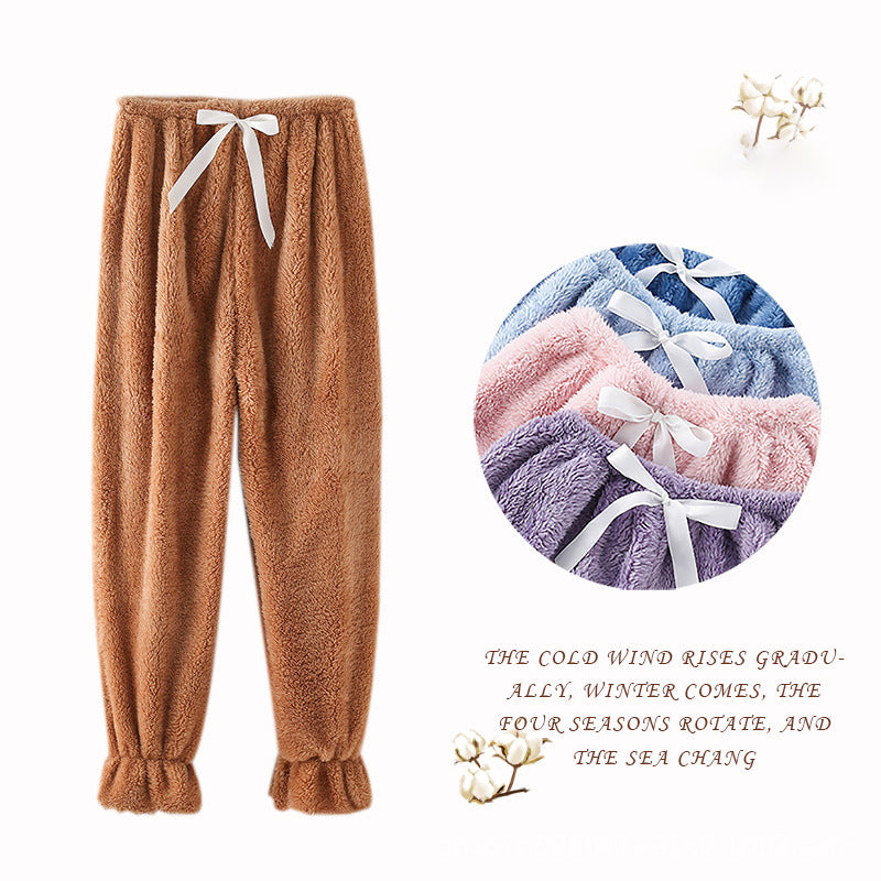 Autumn And Winter Flannel Plus Velvet Plus Size Trousers Pajamas Home Pants