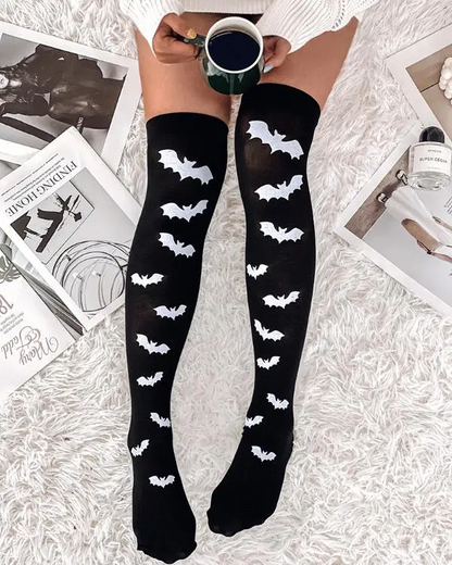 1Pair Halloween Graphic Print Thigh-High Stockings