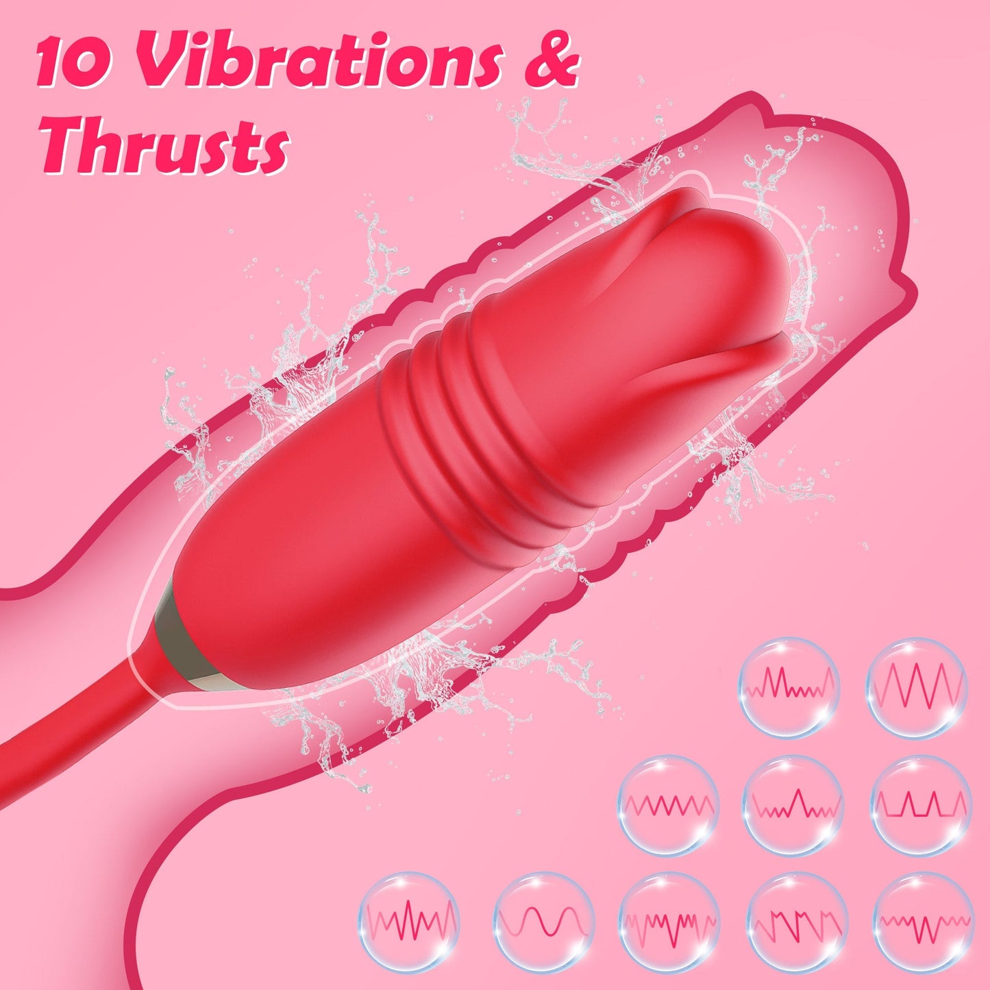 Rose Thrusting Vibrator - Vibrating & Licking