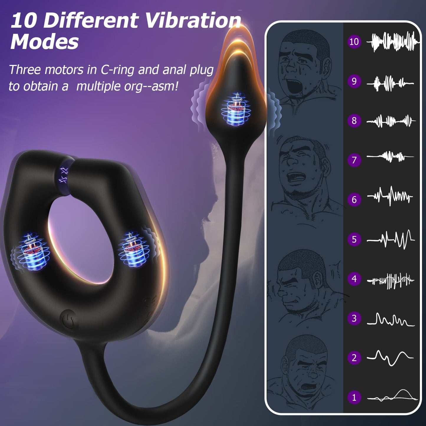 Magnetic Cock Ring- 10 Vibrations