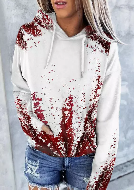 Halloween Blood Splatter Kangaroo Pocket Hoodie