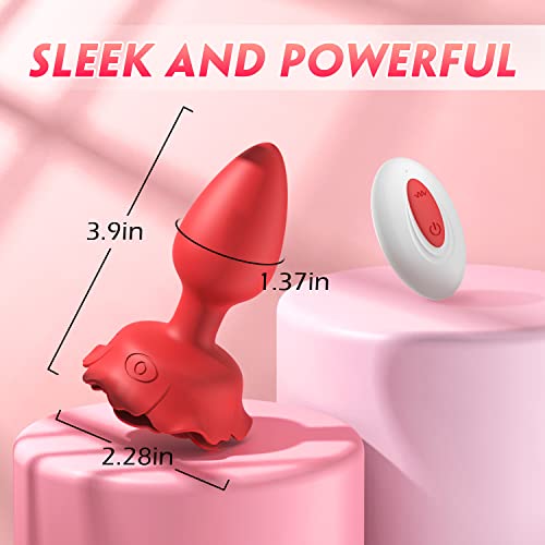 Anal LED Butt Plug - Vibrations & Rose Toy