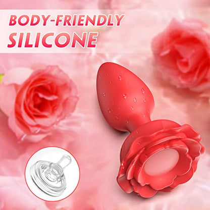 Anal LED Butt Plug - Vibrations & Rose Toy