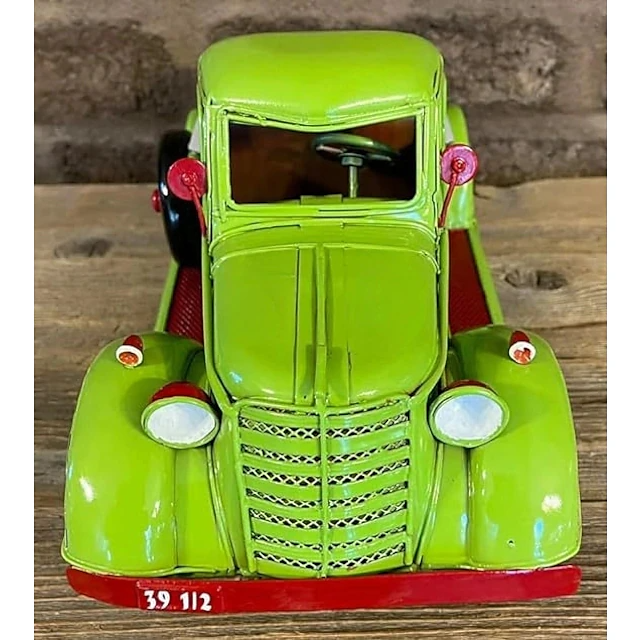 Christmas Green Truck Decor, Xmas Farmhouse Green Resin Pickup