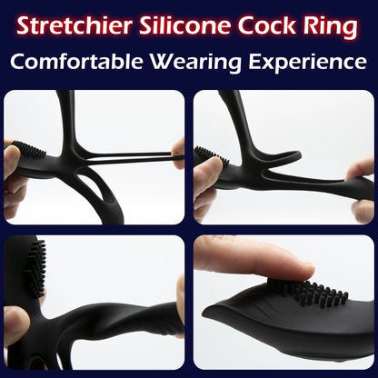 Tri Motored Penis Cock Ring - Vibrating & Coupled