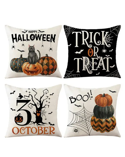 Halloween Letter Pumpkin Graphic Print Pillow Covers Home Decor Sofa Throw Pillow Case Cushion Covers