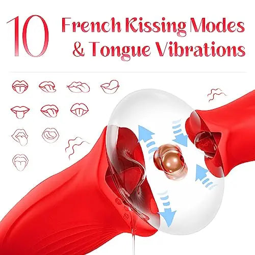 G Spot Flapping Vibrator with Kissing Function & Vibrating Tongue