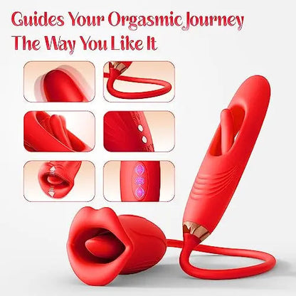 G Spot Flapping Vibrator with Kissing Function & Vibrating Tongue