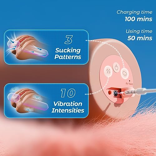 Male Masturbator with 3 Sucking Patterns and 10 Vibration Settings