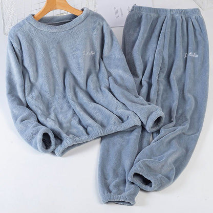 Autumn And Winter Lazy Velvet Thickened Home Clothes Pajamas Set Can Be Worn Outside