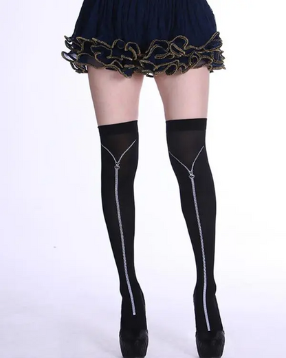 1Pair Halloween Graphic Print Thigh-High Stockings