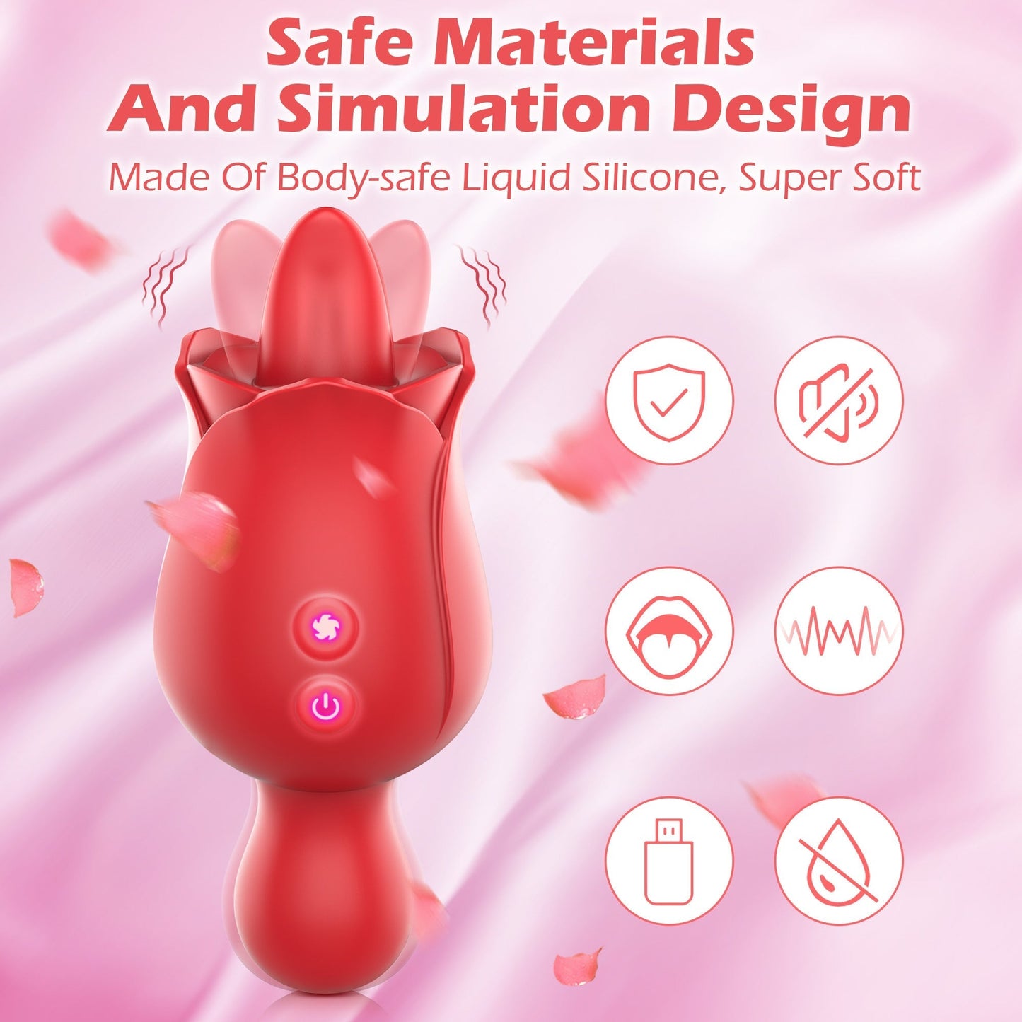 Rose Tongue Licking Vibrator - 10 Vibrations