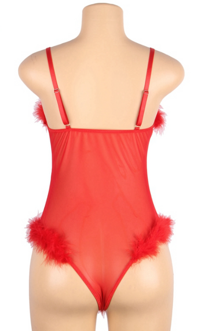 Flirty Feathers Fur Teddy Lingerie