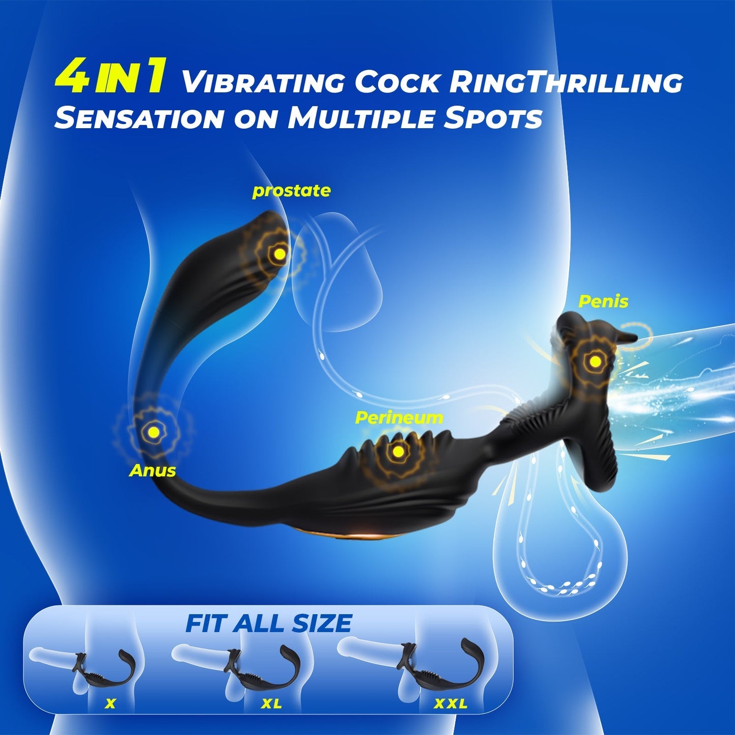 Vibrating Penis Ring with Anal Plug