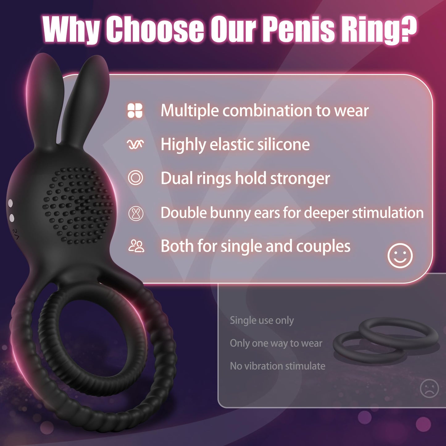 Rabbit Ears Vibrating Cock Ring