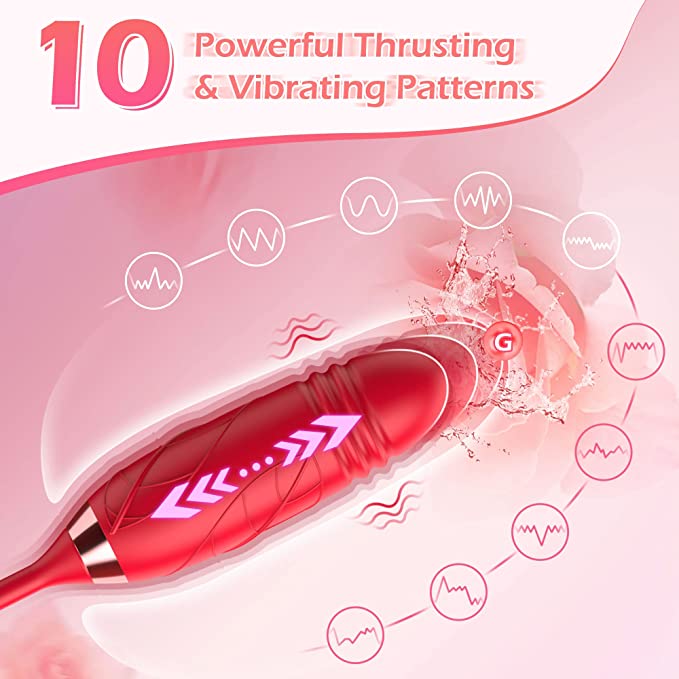 Evangeline - Rose Vibrator with Suction & Thrusting