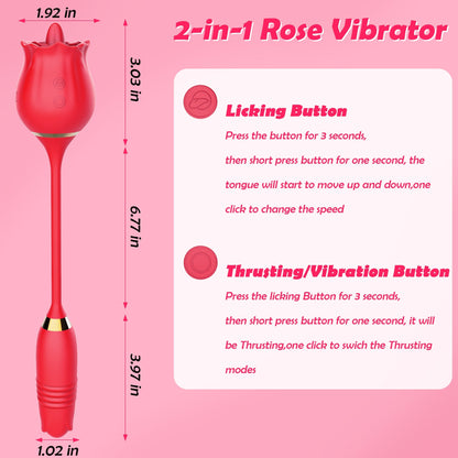 Rose Thrusting Vibrator - Vibrating & Licking