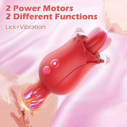 Rose Tongue Licking Vibrator - 10 Vibrations