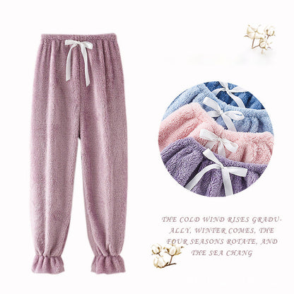 Autumn And Winter Flannel Plus Velvet Plus Size Trousers Pajamas Home Pants