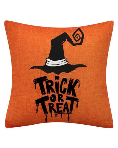 Halloween Pillow Case Orange and Black Pillow Cover Happy Halloween Sofa Bed Throw Cushion Cover Decoration