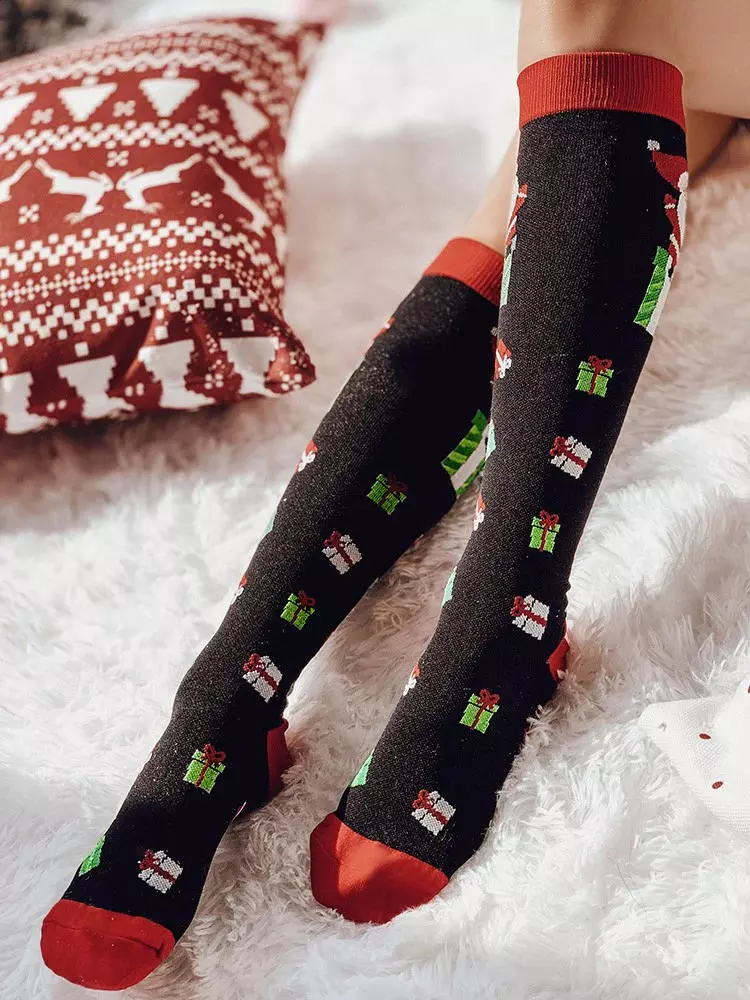 Christmas Santa Claus Warm Knee-High Socks