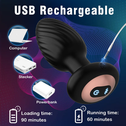 Rotating Anal Plug - Vibrating & USB Charging