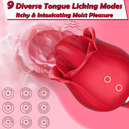 Vibrating Tongue Rose Vibrator with Modes