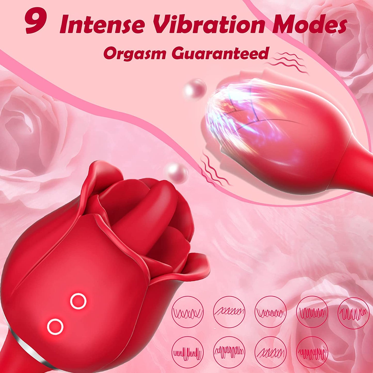 Vibrating Tongue Rose Vibrator with Modes