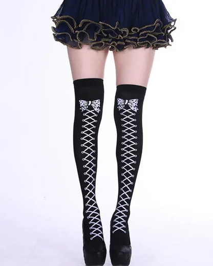 1Pair Halloween Graphic Print Thigh-High Stockings