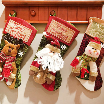 Christmas socks gift bag decorative socks Christmas tree pendant candy bag