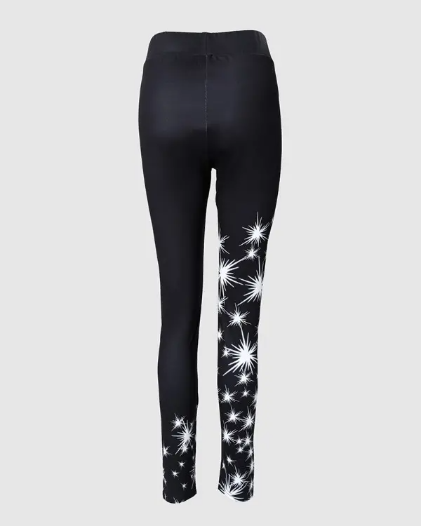 Christmas Star Print High Waist Leggings