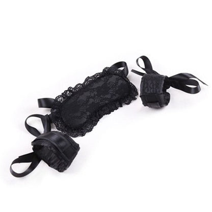 Sexy Temptation Lace Eye Mask Set Eye Mask Handcuffs Three Piece Suit Bundle Sexy Eye Mask