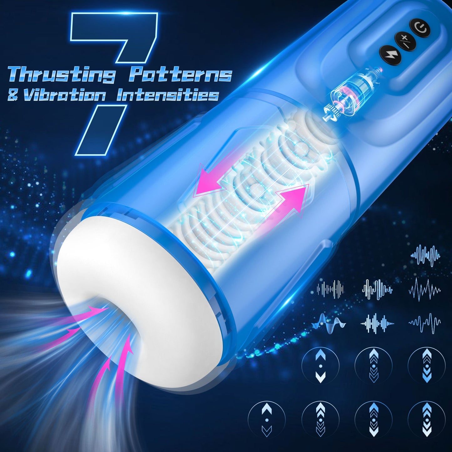 Dynamic Thrusting Male Masturbator - 7 Vibrations