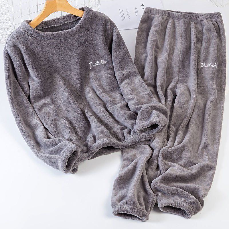 Autumn And Winter Lazy Velvet Thickened Home Clothes Pajamas Set Can Be Worn Outside