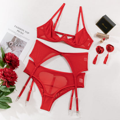 Women's Sexy Lingerie Sets 3 Pieces Pure Color Lovers