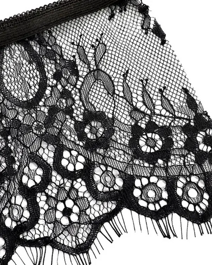 Eyelash Crochet Lace Cutout Teddy With Mask